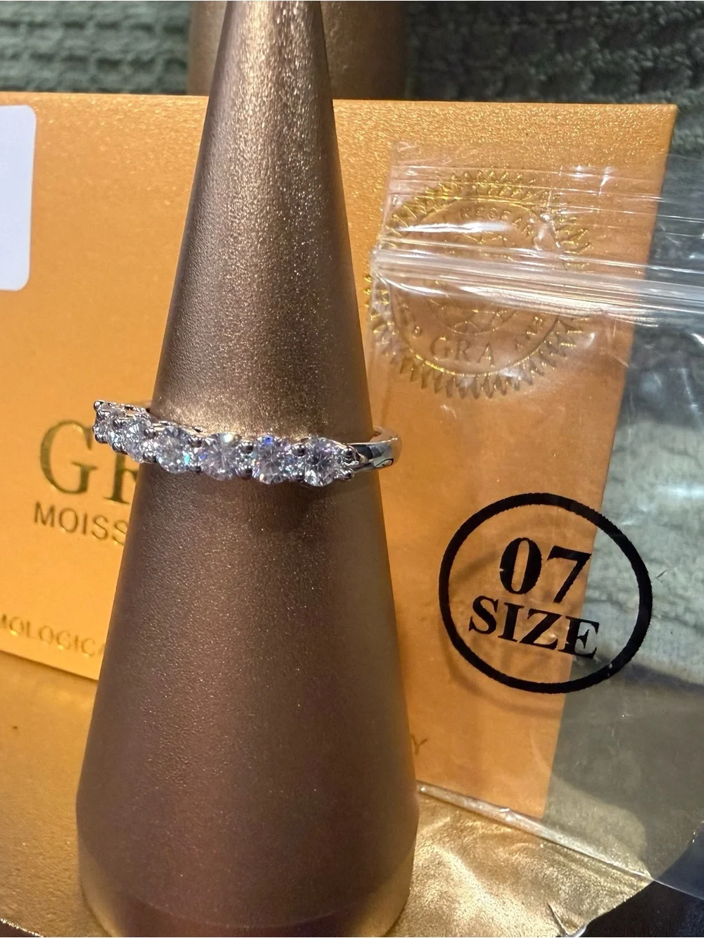 Sparkling White Moissanite Eternity Ring in Sterling Silver